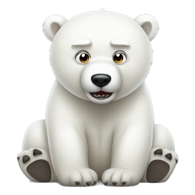 Cute polar bear with anger  sticker