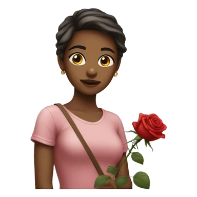 Girl with rose sticker