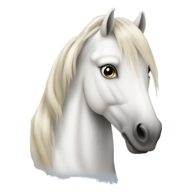White horse with long hair sticker