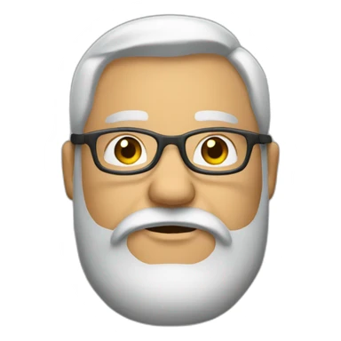 fat man grey beard glasses sticker
