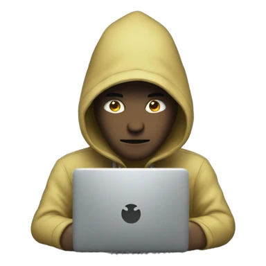 Hacker on computer sticker