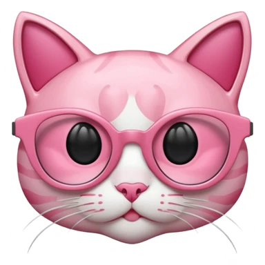 Rose pink glasses, cat type shaped. sticker