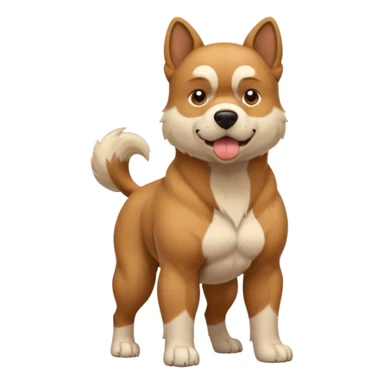 buff standing up dog sticker