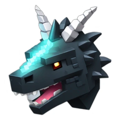 Minecraft Black Godzilla Head With Diamond Unicorn Horn and Lazer Eyes sticker