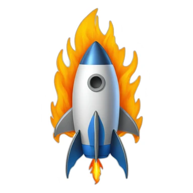 rocket with flame shaped as Ukrainian trident sticker