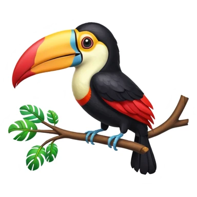 3d style tucan bird sticker
