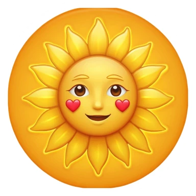 sun with hearts sticker