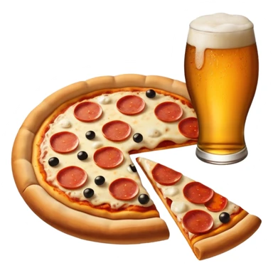 Pizza mixed with beer sticker
