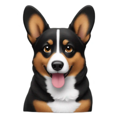 Black corgi 80s sticker