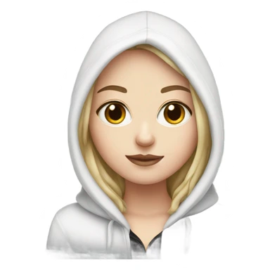 White girl with black fur hood sticker