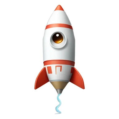 A quirky rocket assembled from folded checks, with an ambitious expression and holding a steaming coffee cup sticker