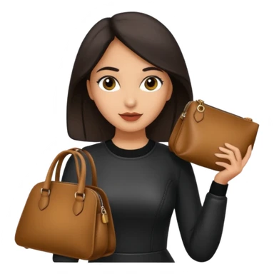 italian female with italian fashion style, holding bag sticker