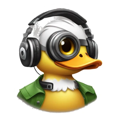 duck with camera wearing headphones  sticker