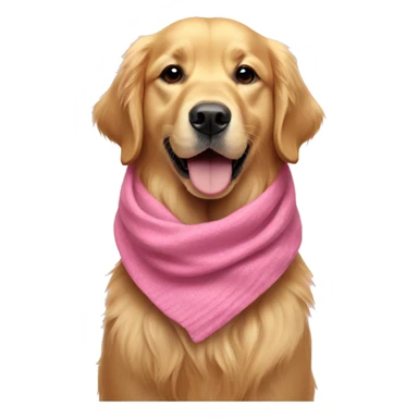 Golden retriever wearing a pink scarf  sticker