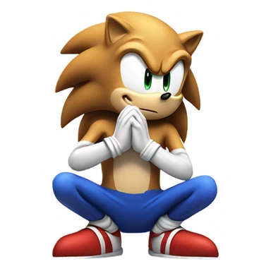 Sonic the hedgehog praying kneeling sticker