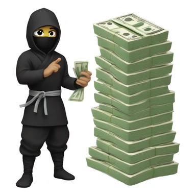 Ninja with money  sticker
