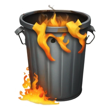 Flaming trash can sticker