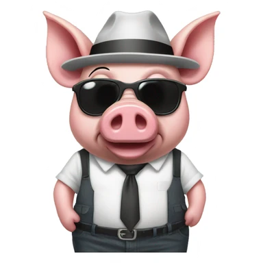Gangster pig sticker