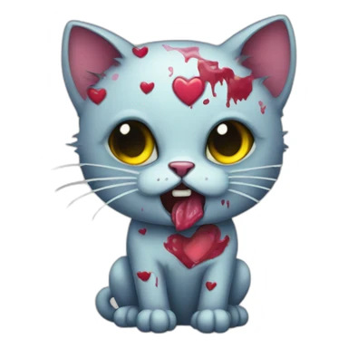 zombie love cat sticker