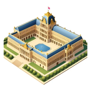 versailles palace, isometric exterior view sticker