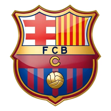 FC Barcelona logo, shield with blue and red stripes, football club emblem sticker