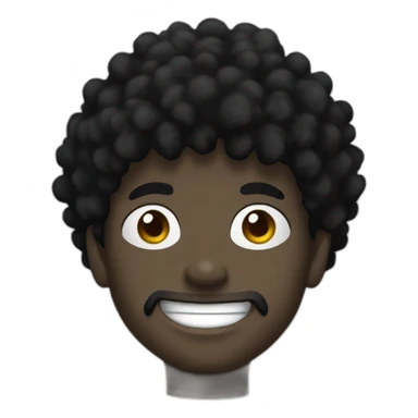 black luffy with black afro sticker