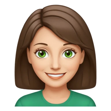 middle age woman with green eyes and long straight ashy brown hair  sticker