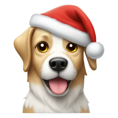 Dog with Santa hat and Christmas glassws sticker