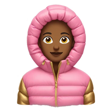 pink and gold puffer jacket sticker