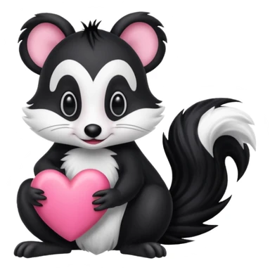 Pepe le pew skunk hearts sticker