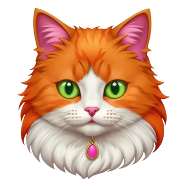 cat with red necklaced half body sticker