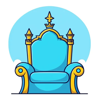 A magnificent throne surrounded by clouds in the sky sticker