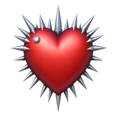 gothic heart with silver spikes sticker