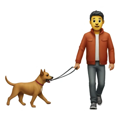 Dog walking human  sticker