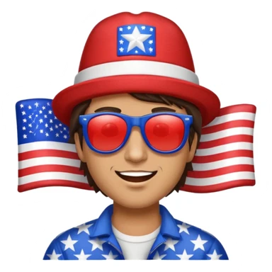 4th of july celebrate brunette man sticker