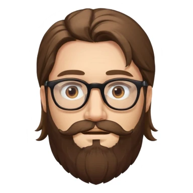 bearded long haired man with eyeglasses sticker