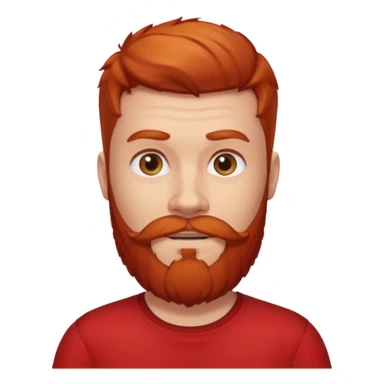 red bearded man with red shirt sticker