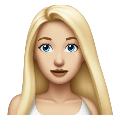 beautiful woman, long straight blonde hair, blue eyes, white tank top  sticker