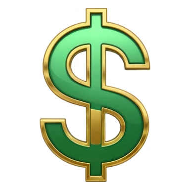 dollar sign classic green and gold sticker