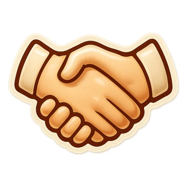 make me a white colour or brown handshake with white outline sticker