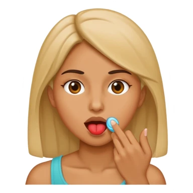 Woman giving oral head sticker