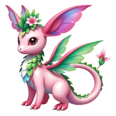 Shiny Exotic Cute Majestic Ethereal Sparkly Flygon-Sylveon-Shaymin-Meganium-Hybrid-Creature sticker