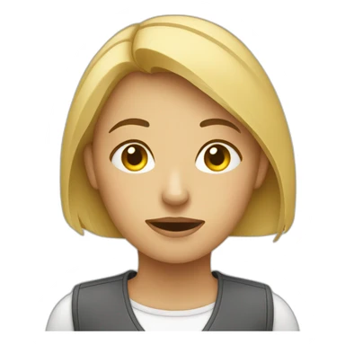 tired female tech worker sticker