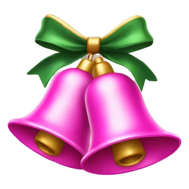 Pink double christmas bells sticker