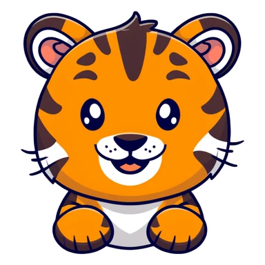 happy tiger face sticker