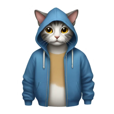 Cat wearing hoody sticker