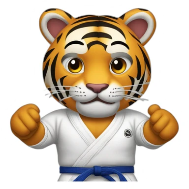 Tiger jiu jitsu with his arms crossed sticker