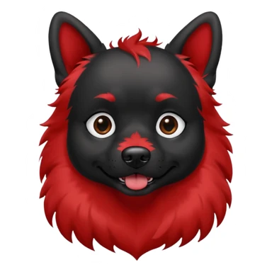 dog with very black inked face and red hair sticker