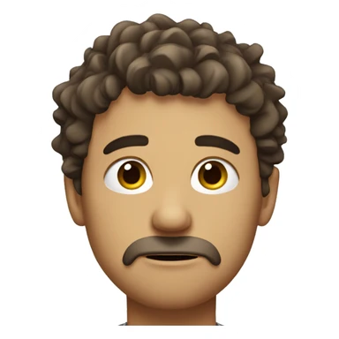 Sad man with stubble and messy hair. sticker