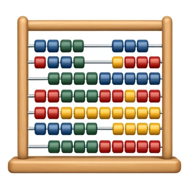 Generate 6 unique emoji-style icons of different abacus designs showing counting beads, wooden frames, and educational math tools. sticker